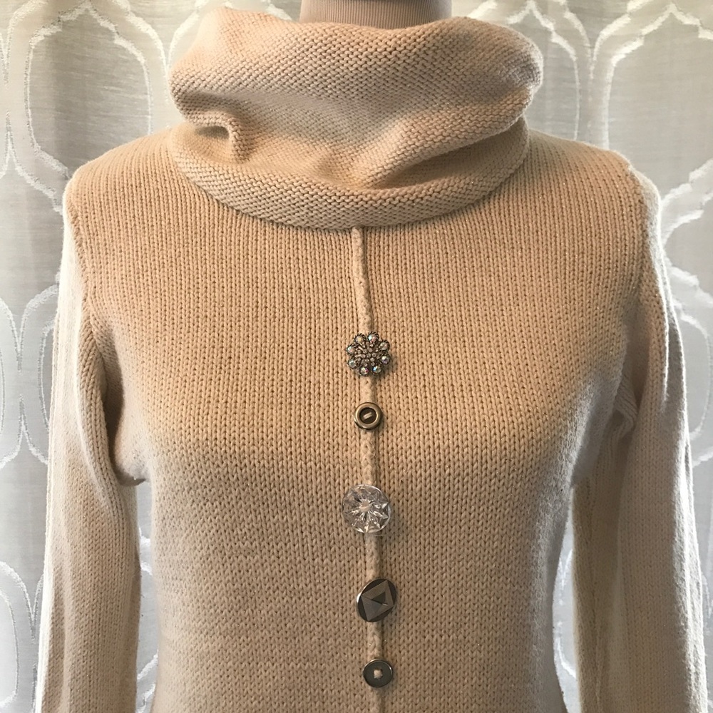 Soft Surroundings Sweater Cream Warm Beaded Cowl - Picture 5 of 6